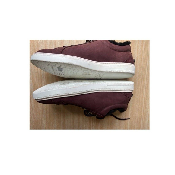 Jimmy Choo Star Studded Rabbit Fur Interior Bordeaux Suede Sneakers Metal Eyelet